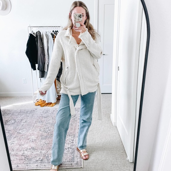 IRO Cream Jacket Dorthea Tweed Moto Jacket - Picture 4 of 16